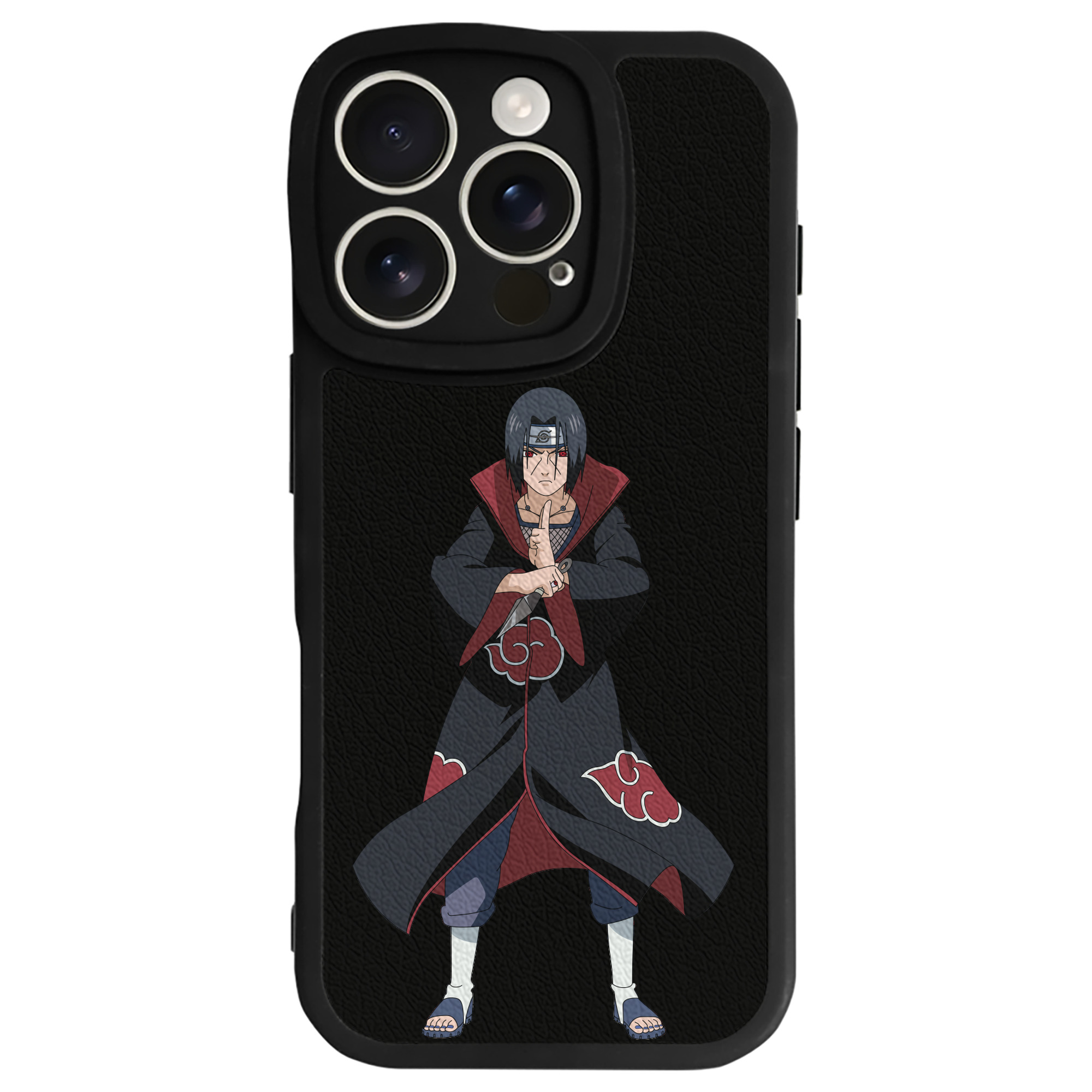 （画像用） NARUTO -ナルト- うちは イタチ Uchiha Itachi 【iPhone 16シリーズ対応】シリコンスマホケース（レザー調） 材質：シリコン